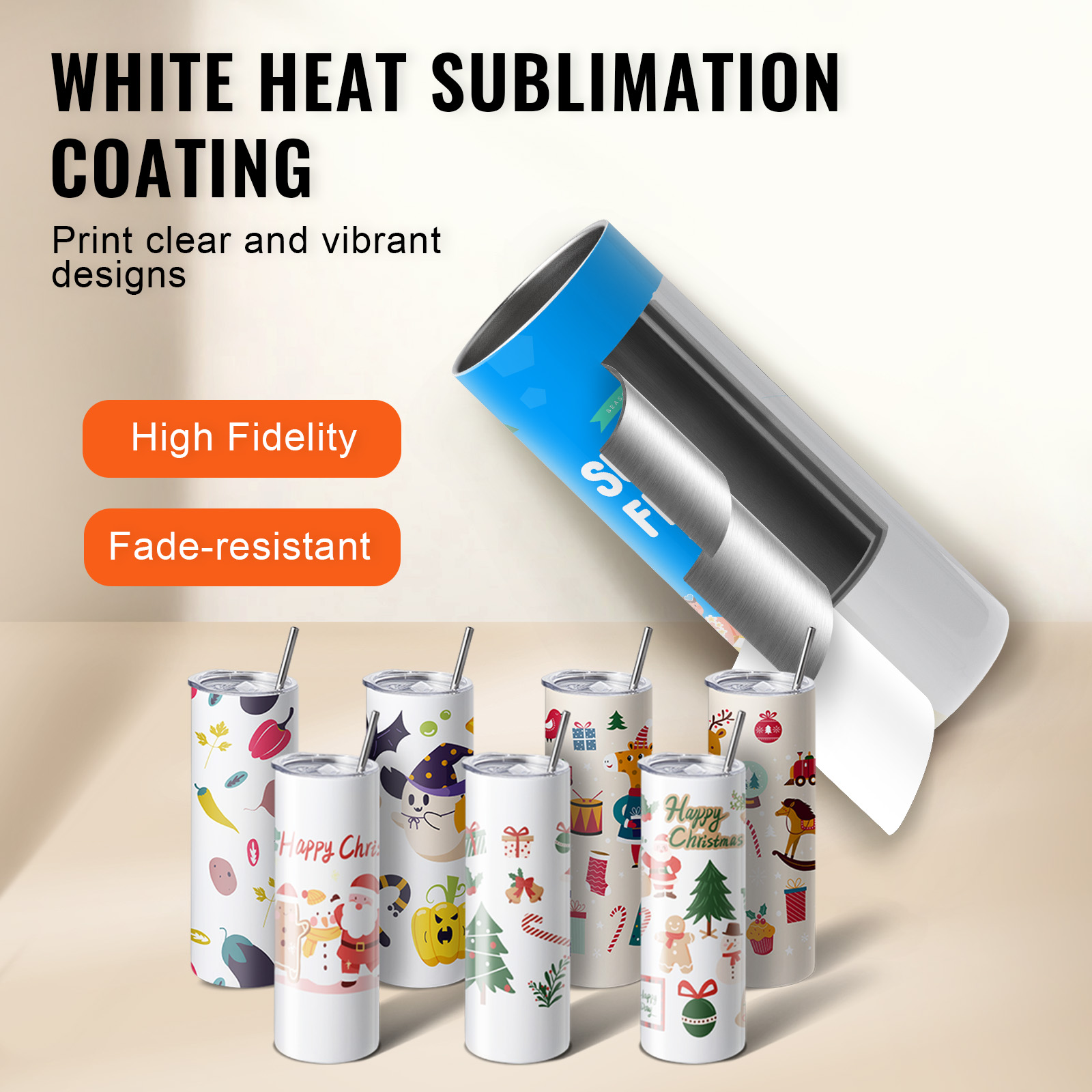 SucceBuy 8/12/14/16/24/50PC Co - Sublimation Mug White avaliação e preço